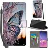 PHINIENLAND Cover per Samsung Galaxy S10 Plus Case PU Pelle Custodia [Kickstand] [Chiusura magnetica] [Slot per Schede], Portafoglio Flip Custodia per Samsung S10 Plus,Farfalla