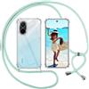 ISOI Cover con Cordino per Xiaomi Redmi A5 4G, Custodia Trasparente con Collana Tracolla Laccio Collo Ultra Sottile Morbido TPU Silicone Antiurto AntiGraffio Case, Verde