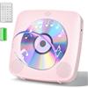 Gueray Lettore CD Portatile Bluetooth con 1800mAh Lettores CDs Desktop Ricaricabile per la Casa con Doppi Altoparlanti Telecomando FM Radio Timer USB AUX Porta Auricolare-Rosa