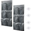 ZHYUAN 2 Pezzi ScarpieraSopra La Porta,Tasche ScarpieraASospensione Con Gancio,con 6 Tasche,ScarpieraDaAppendere Sopra La Porta,Organizer Pieghevole Da Appendere,per Cucina,camera Da Letto,bagno (grigio)