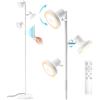SIBRILLE Lampada da Terra Salotto 36W/2500LM, Piantana Lampada da Terra con Telecomando, 2700K-6500K Dimmerabile Lampade da Terra 3 Luci Individuale Controllo per Soggiorno Lettura e Ufficio, Bianco