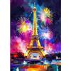 BOWETILE DIY Diamond Painting Art Kits Paesaggio, Kit di Pittura Diamante Torre Eiffel per Adulti, Quadri Ricamati con Strass di Paesaggio Notturno per Principianti, Decorazione Casa 30x40 cm