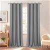 BellaHills Tende Oscuranti per Interni 2 Pezzi 140L x 225A cm, Termiche Isolanti, Anti-Rumore, con Anelli, Ideali per Camera da Letto e Soggiorno, Grigio