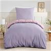 RUIKASI Set di biancheria da letto 155x220 Lavanda Rosa 2 pezzi - Copripiumino reversibile 155 x 220 con cerniera, set di biancheria da letto in microfibra Oeko-TEX, morbido e non necessita di