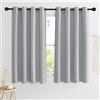 KGORGE Tende per Interni Oscuranti 2 Pezzi L 140 x A 125 CM Tenda Corte per Finestre ad Anelli Curtains Termica Isolante per Cameretta Bambini, Grigio Chiaro