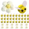 GWAWG Confezione da 42 adorabili api in feltro, 12 fiori gialli all'uncinetto, accessori per costumi per fai da te