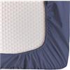 Gilania - Lenzuolo con angoli elasticizzati 100% Percalle di Puro Cotone di Alta Qualità - Singolo 90x200 - Altezza 25 cm - Collezione Lecti (Blu)