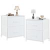 Sweetcrispy Set di 2 comodini, comodino, in tessuto, armadietto sottile, cassettiera, camera da letto, stile industriale, per soggiorno, cameretta dei bambini, corridoio, bianco