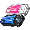 Fodsports M1-S Plus Interfono Moto, V1.3 Auricolare Casco Bluetooth Coppia con Condivisione Musica, Sistema di Comunicazione Casco Fino a 10 Persone, Audio Multitasking Cablato,Universale Sciare/ATV
