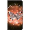 Tivenfezk Nadoli Custodia PU Pelle per Xiaomi Redmi Note 9S,Carino Colorato Dipinto Argento Farfalla Porta Carte Magnetico Portafoglio Protettiva Cover