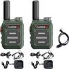 TXQ Wurui TXQ G63 2PCS mini ricetrasmittente professionale lunga distanza amatoriale radio fm portatile bambini pmr 446 uhf bidirezionale (2 verde con 1 programmacabile)