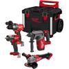 Milwaukee M18 FPP4HF-0 - KIT TRAPANO + TASSELLATORE + SMERIGLIATRICE + AVVITATORE + TROLLEY PACKOUT - MILWAUKEE