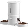 Miaosical distributore automatico cibo 2 gatti, programma flessibile, 6 pasti al giorno,12 porzioni/pasto, dosatore di cibo secco a doppia alimentazione (Bianco, 4.2L+ABS Ciotole doppie)