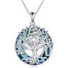 YFN Regali per il 60° compleanno per donne, collana con albero della vita, in argento Sterling con cristallo blu, festa della mamma, Natale, regalo per mamma e moglie, Argento sterling, Nessuna pietra