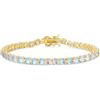 FANCIME Bracciale da Donna 14K Placcato Oro con Gioiello Sintetico, Pietra di Nascita, Gioiello Regalo per Lei, Donne e Ragazze, Lunghezza 19 cm, 19 cm, Argento sterling, Pietra di luna