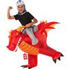 Morph Costume gonfiabile da drago per bambini con drago rosso, per feste divertenti