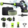 OWJHE Rondella ad alta pressione a batteria da 3000 W, 200 bar, testina multifunzione 6 in 1, display digitale con regolazione a 3 livelli, pistola ad acqua portatile senza fili, idropulitrice con batteria
