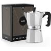 VonShef Moka 6 Tazze, Caffettiera 6 Tazze, Acciaio, 300 ml - per Fornelli Elettrici e a Gas - Caffettiera Moka con Filtro e Guarnizione di Ricambio