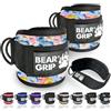 BEAR GRIP - Cinturini per Caviglie per Cavi - Chiusura Robusta, Anello in Acciaio Inox, Neoprene Regolabile - Premium per Allenamenti di Addominali, Glutei e Gambe