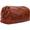 STILORD Laurin Beauty Case uomo in pelle Trousse da viaggio Porta trucco rigido Portatrucco Pochette vintage cuoio Colore:brandy - marrone