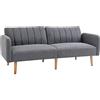 HOMCOM Divano Letto 2 Posti a 1 Piazza con Schienale Reclinabile, Rivestimento Tessuto e Gambe in Legno, 173x75x73cm, Grigio