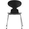 Fritz Hansen - Sedia impilabile Fourmi - Nero - Compensato di frassino tinto - Designer Arne Jacobsen