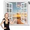 WEIZON Zanzariera Magnetica Finestra Bianco 140x120cm Tenda Zanzariera Magnetica Porta Chiusura Automatica Prevent flying into foreign objects per Porta Soggiorno Balcone Patio