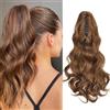 Cybelleza Coda Capelli Extension Clip Claw Coda di Cavallo con Pinza Mossi 45cm Posticci per Capelli Ricci Ponytail Sintetici Lunghi Coda Finta Ondulati, Auburn