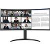 LG UltraWide 34WR55QC-B 34 Monitor Ultra Large - Lastra VA risoluzione UWQHD 3440x1440, 5ms (GtG) 100Hz, HDR 10, sRGB 99%, AMD FreeSync, curvatura 1800R, nero