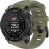 GIOPUEY Cinturini Compatibile con Garmin Instinct 3 50mm, Morbido Silicone Cinturino [Resistente all'Usura] [Traspirante] - ArmyGreen