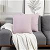 Deconovo Federe Cuscini Divano Quadrati in Lino Finto con Cerniera Invisibile, Fodere Moderne per Camera da Letto Confezione da 2, 40x40cm, Rosa Chiaro