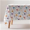 GAMUSI Tovaglia antimacchia cotone floreale rettangolare al tatto tessuto 160 x 300 cm, colore beige