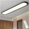 Oninio Plafoniera a LED Soffitto 120cm Dimmerabile Lampada da Soffitto con Telecomando Luci Soffitto Moderne Ultra Sottile Plafoniera per Camera da Letto, Soggiorno (Nero)