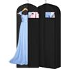 Luxoraiova 2 Stück Custodie per Abiti, Porta Abiti Lungo, Borsa Porta Abiti da Viaggio, Borsa per Abiti da Sposa, 180x60CM Porta Abiti Lungo con Cerniera, Copriabiti Antipolvere per Cappotti, Giacca(Nero)