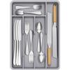 Lifewit Portaposate da Cassetto, Organizer Posate da Cassetto, Porta Posate Cucina Cassetto, 24x34 cm, Contenitore per Posate per Cucchiai, Forchette, Coltelli, Stoviglie, 5 Scomparti, Grigio
