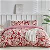 Lekesky Set Copripiumino Matrimoniale 240x220cm, Copripiumino Matrimoniale 3 Pezzi in Microfibra con Motivo a Paisley, Comprendente 1 Copripiumino 240x220cm + 2 Federe 50x80cm, Paisley Rosso