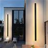 SHENGXUAN Moderna LED Terrazza Applique da parete esterno impermeabili nera Lampada da parete interni metallo acrilico Barra luminosa lunga Bagno Soggiorno scale Illuminazione da parete (60CM6000K)
