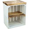 Kistenkolli Altes Land Cassetta per la Frutta, ripiano di appoggio, Cassetta Johanna, Tavole in Legno Massiccio, scarpiera, Sgabello, in Legno, Dimensioni 40 x 29 x 53 cm