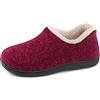 ULTRAIDEAS morbide Pantofole da Donna in Memory Foam con Retro Chiuso con Calda Fodera in Pile, Scarpe da casa in Cotone Misto Lana con Suola in Gomma Antiscivolo per Interni all'aperto, rosso, 39EU