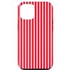 Funny Casely Colors Pink Vintage Custodia per iPhone 12/12 Pro Elegante motivo invernale a righe rosse e rosa pastello verticale