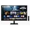 Samsung Smart Monitor M7 (S32FM702), Flat 32'', 3840x2160 (UHD 4K), Smart Hub con AI, Office 365, Gaming Hub, Speaker Integrati, Telecomando, WiFi, HDMI, USB-C