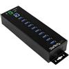 Startech.Com Hub USB 3.0 Industriale Black 10 porte HB30A10AME