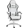Vinsetto Sedia da Gaming con Altezza Regolabile e Schienale Reclinabile, 65x65x121-129 cm, Bianco e Nero | Aosom Italy