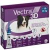CEVA SALUTE ANIMALE SPA Vectra 3d Spot-on Soluz 3 Pipette 3,6 Ml 196 Mg + 17,4 Mg +1.429 Mg Cani Da 10 A 25 Kg, Tappo Applicatore Blu