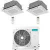 Hisense Climatizzatore Condizionatore Hisense Cassetta 4 vie R32 Dual Split Inverter 12000 + 12000 BTU con U.E. 3AMW62U4RJC NOVITÁ Classe A++/A+