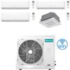 Hisense Climatizzatore Condizionatore Hisense Hi Comfort più Cassetta 4 vie Wifi R32 Quadri Split Inverter 9000 + 9000 + 9000 + 12000 BTU con U.E. 5AMW105U4RQC Classe A++/A+