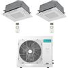 Hisense Climatizzatore Condizionatore Hisense Cassetta 4 vie R32 Dual Split Inverter 12000 + 18000 BTU con U.E. 3AMW72U4RJC NOVITÁ Classe A++/A+
