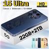 CHOTOG Nuovi 15 cellulari ultra originali 7.3HD 5G Dual Sim Cellulari 7800mAh Smartphone Android 14 Versione globale Cellulare - Black 12GB 512GB
