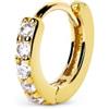 SINGULARU - Orecchino Singolo Cerchio Cleo M. Argento Sterling 925 con Finitura in Oro 18Kt. Chiusura Congo. Gioielli per Donna
