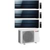 Mitsubishi Climatizzatore Trial Split Kirigamine MSZ-LN Nero 9+9+12 con MXZ-3F54VF3 Inverter R-32 Wi-Fi Classe A+++ ,